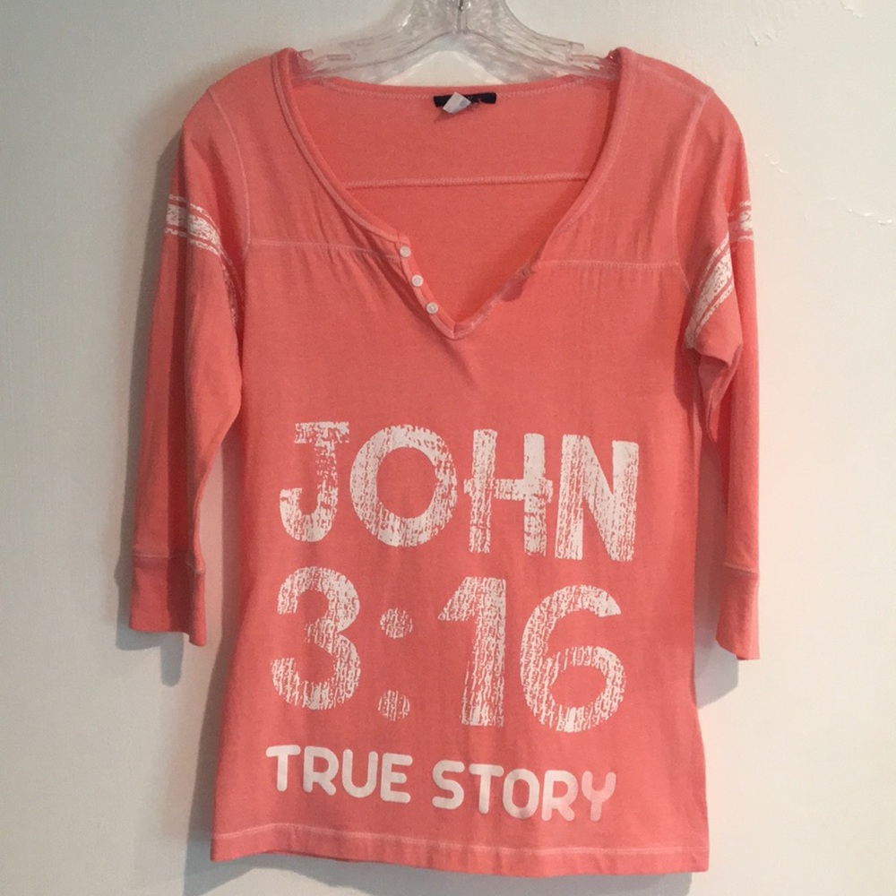 💖LOVE! John 3:16 True Story 3/4 sleeve tshirt